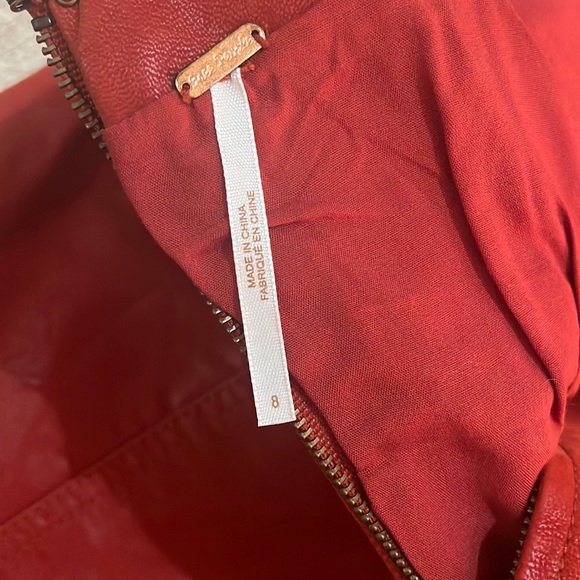 Free People NWT red suede mini skirt size 8 - Picture 4 of 4